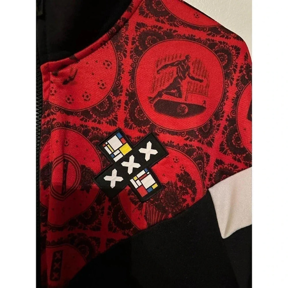 Puma Men's Black & Red Long Sleeve Full Zipped Amsterdam Track Jacket Size XL - Picture 4 of 8